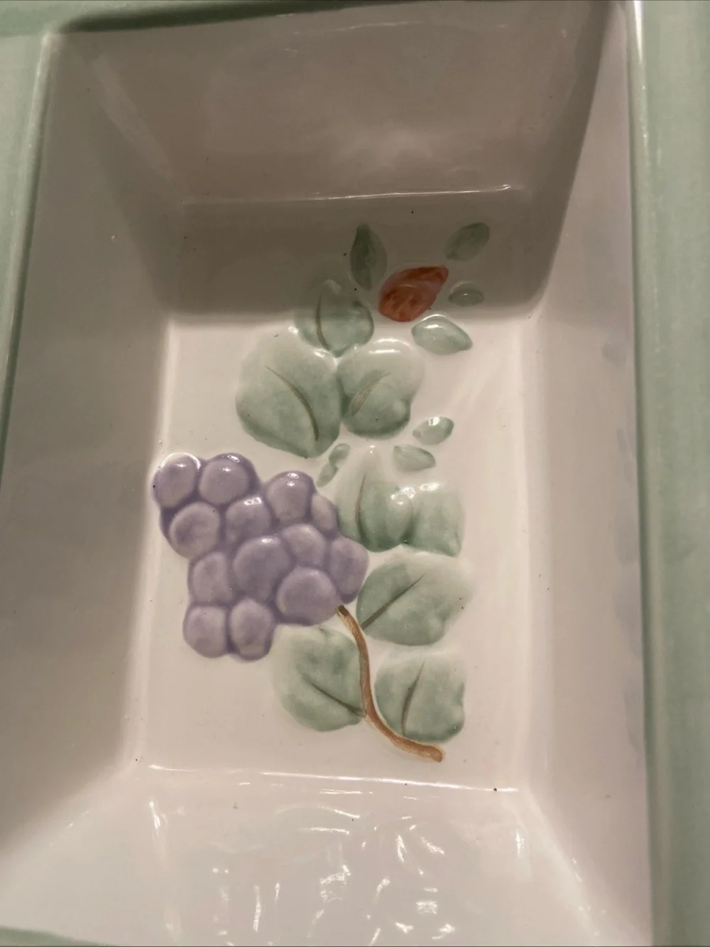 Pfaltzgraff Grapevine Green and Purple Grape Three-Section Serving Dish
